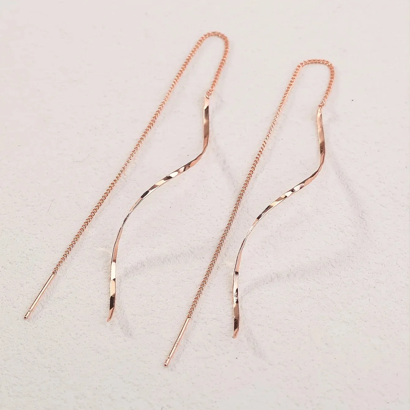 Thea | Wave Threader Earrings