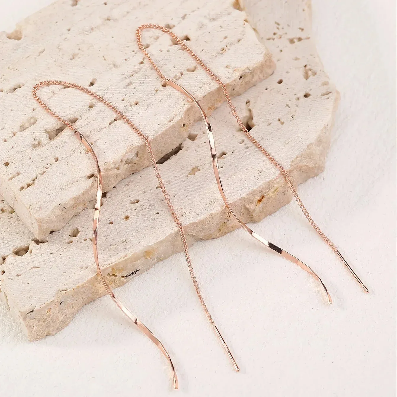 Thea | Wave Threader Earrings