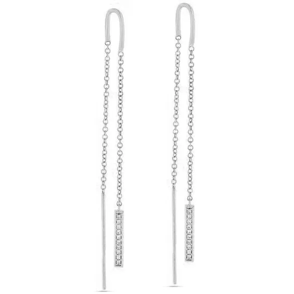 Threader Diamond Bar Earrings