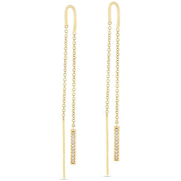 Threader Diamond Bar Earrings