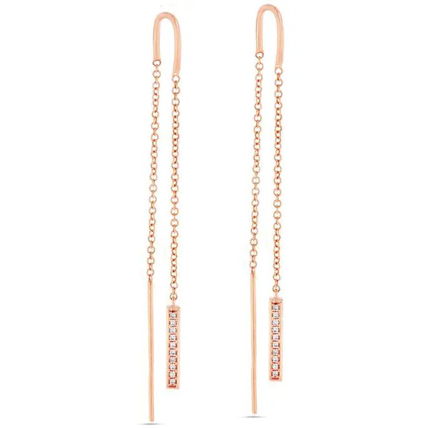 Threader Diamond Bar Earrings
