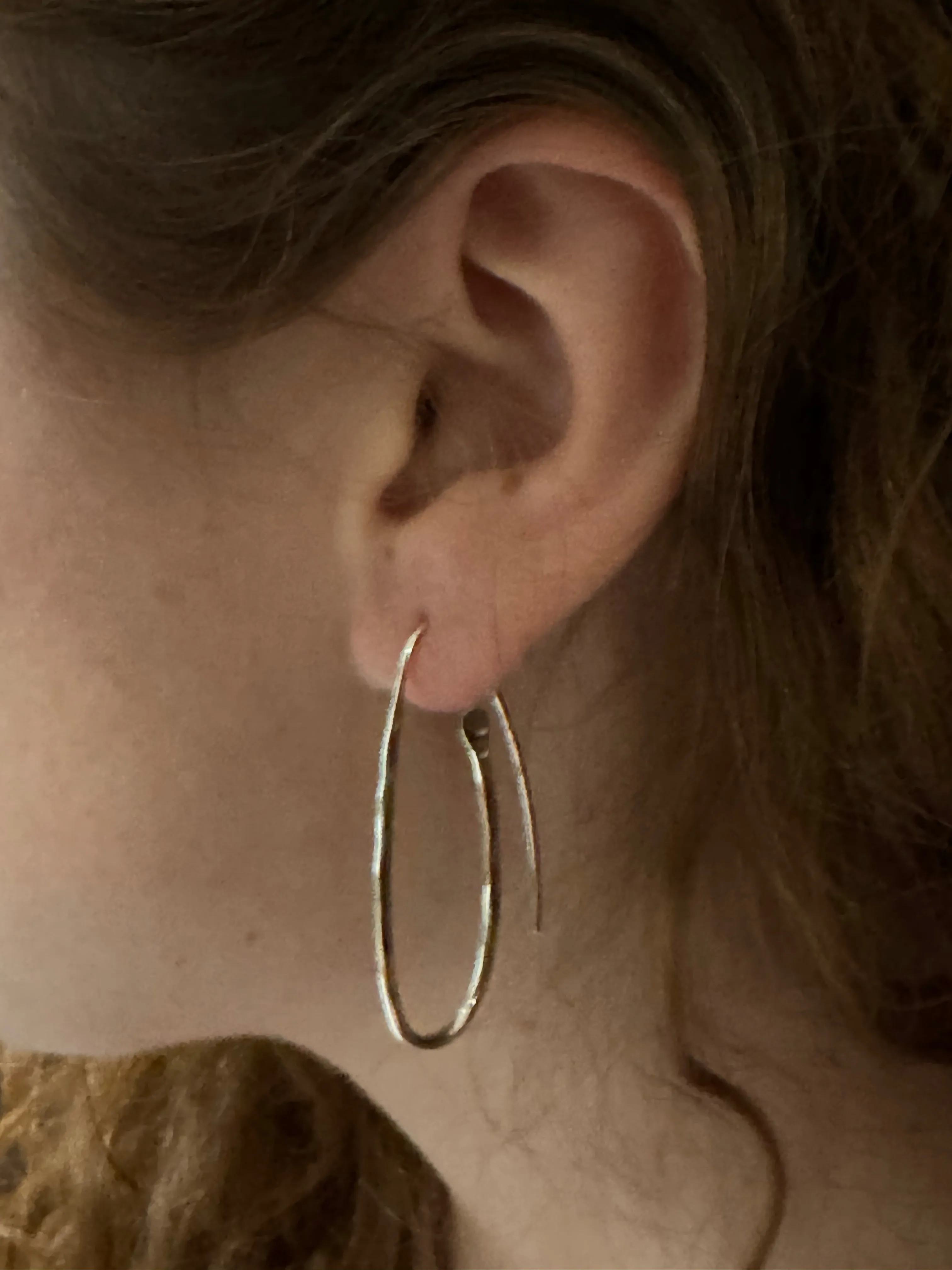Threader Hammered Earrings