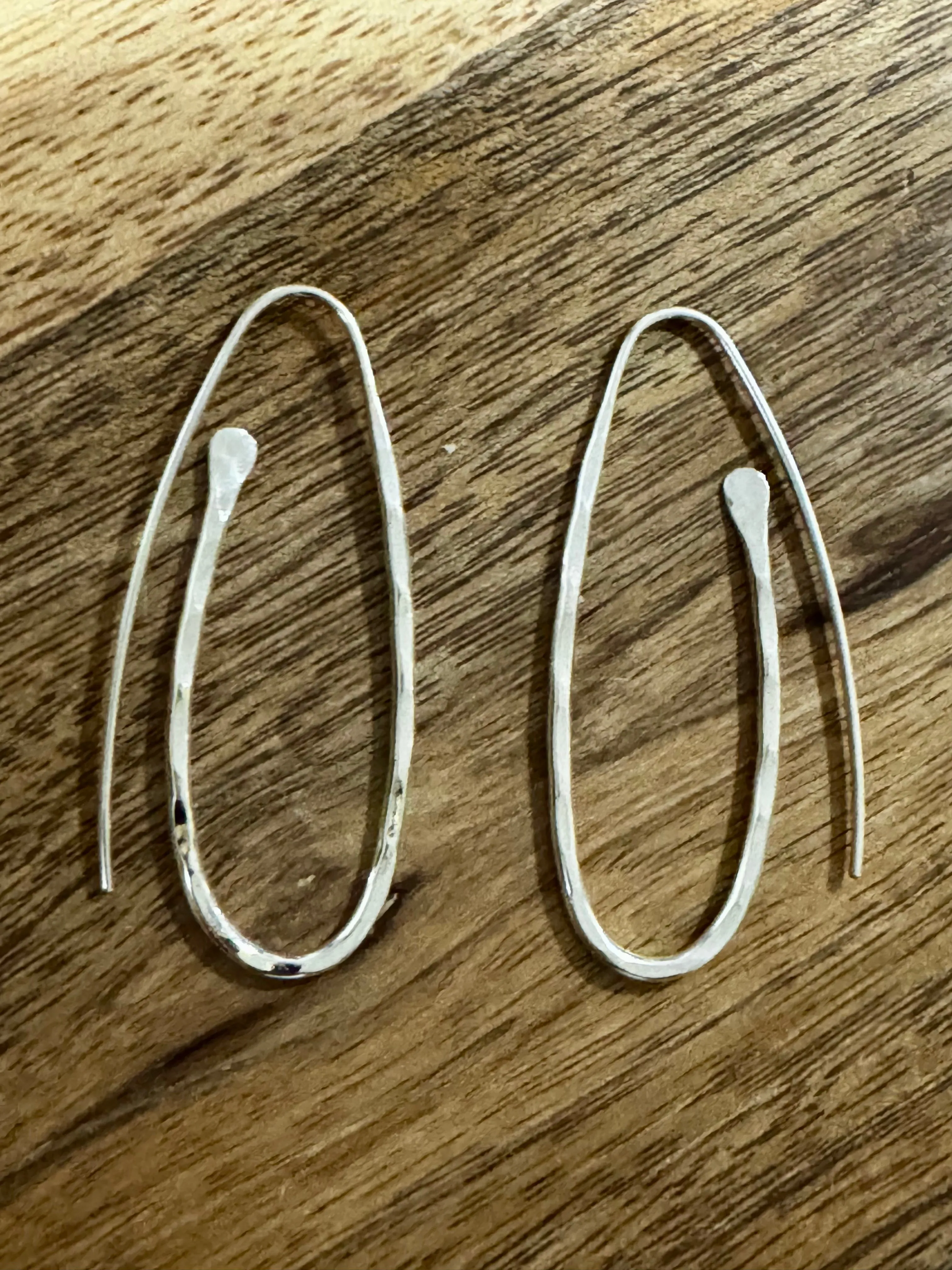 Threader Hammered Earrings