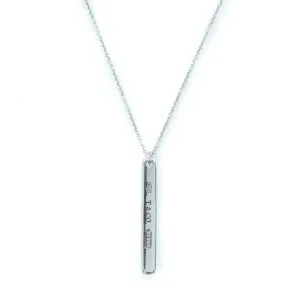 Tiffany & Co 1837 Sterling Silver Bar Pendant Necklace - 16"