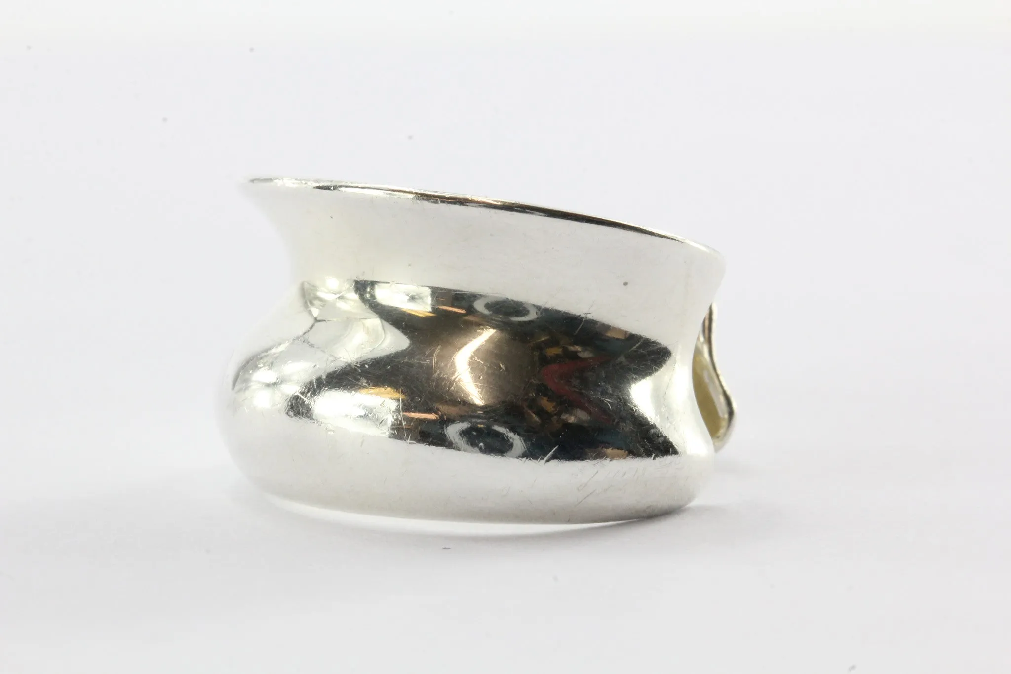 Tiffany & Co Frank Gehry Sterling Silver Wavy Fish Open Back Ring Size 5.75