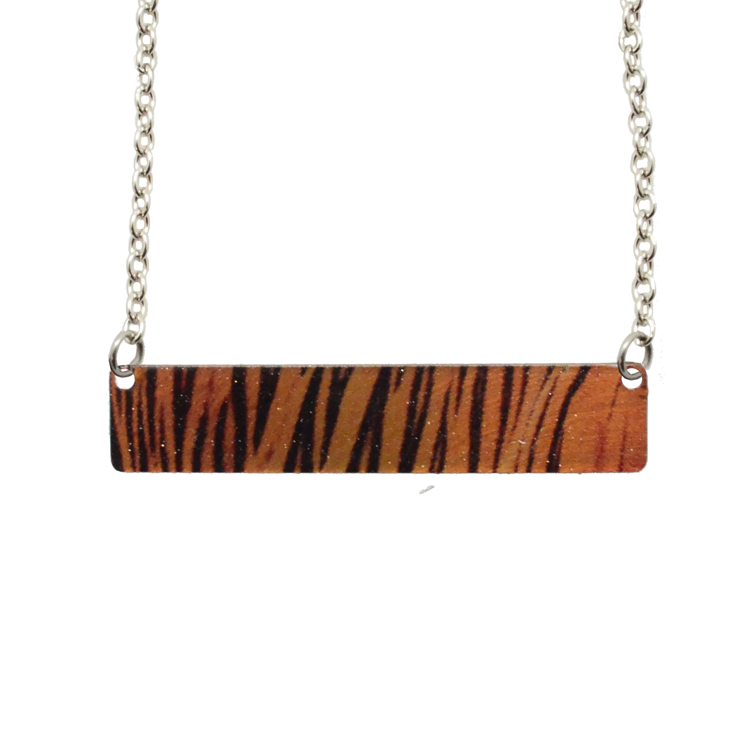 Tiger Stripes 2" Bar Necklace