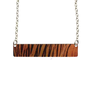 Tiger Stripes 2" Bar Necklace
