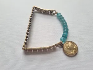 time heals all wounds | deep blue apatite antique round locket bracelet