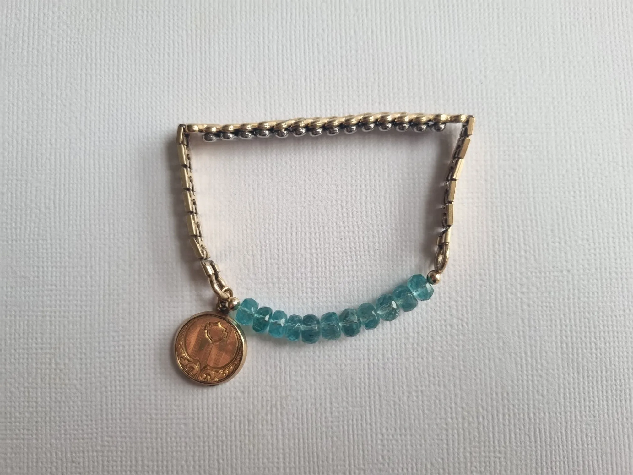 time heals all wounds | deep blue apatite antique round locket bracelet