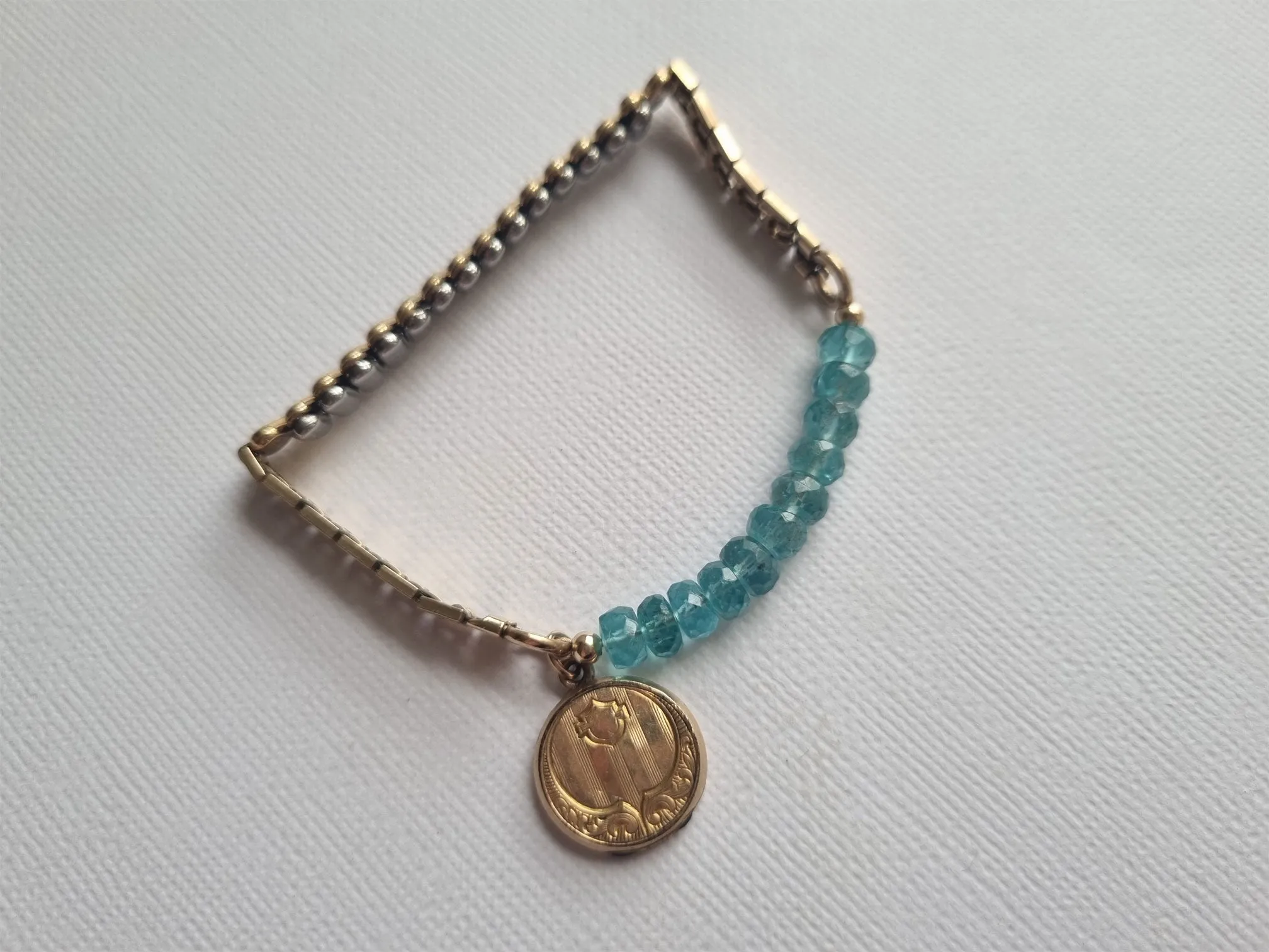 time heals all wounds | deep blue apatite antique round locket bracelet