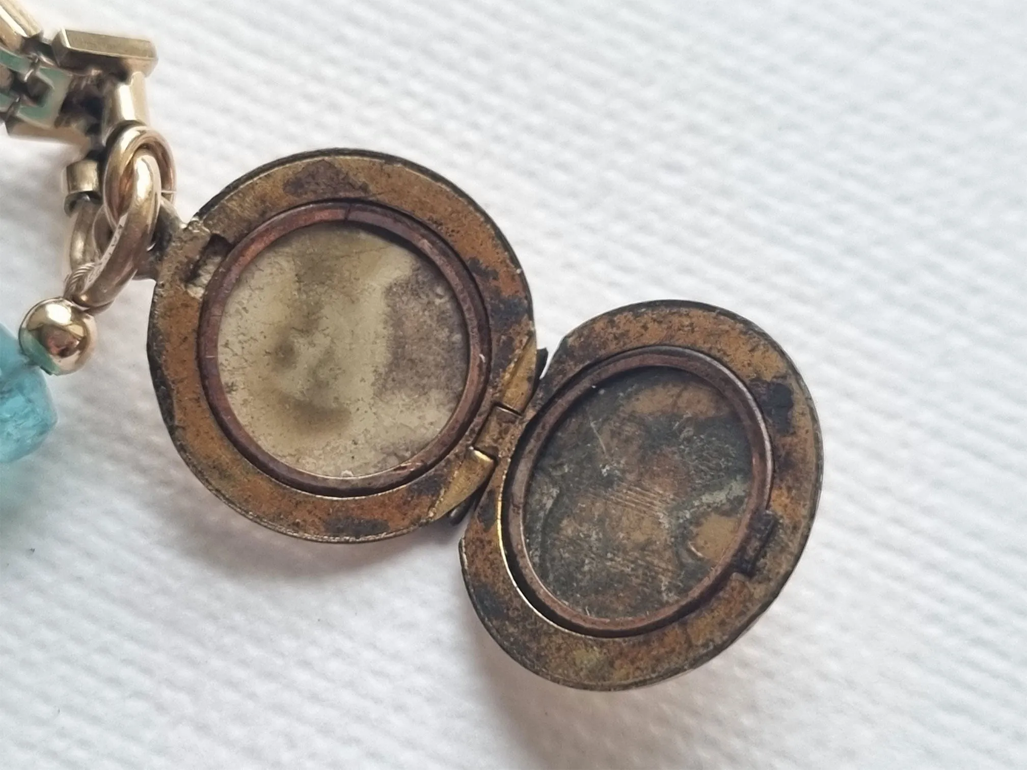 time heals all wounds | deep blue apatite antique round locket bracelet
