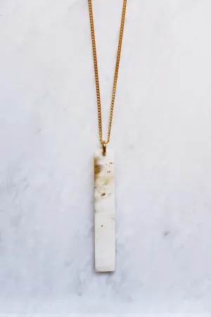 Tinh 16K Gold-Plated Brass Buffalo Horn Minimalist Bar Pendant Necklace