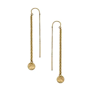 Tiny Coin Chain Thread Thru Earrings