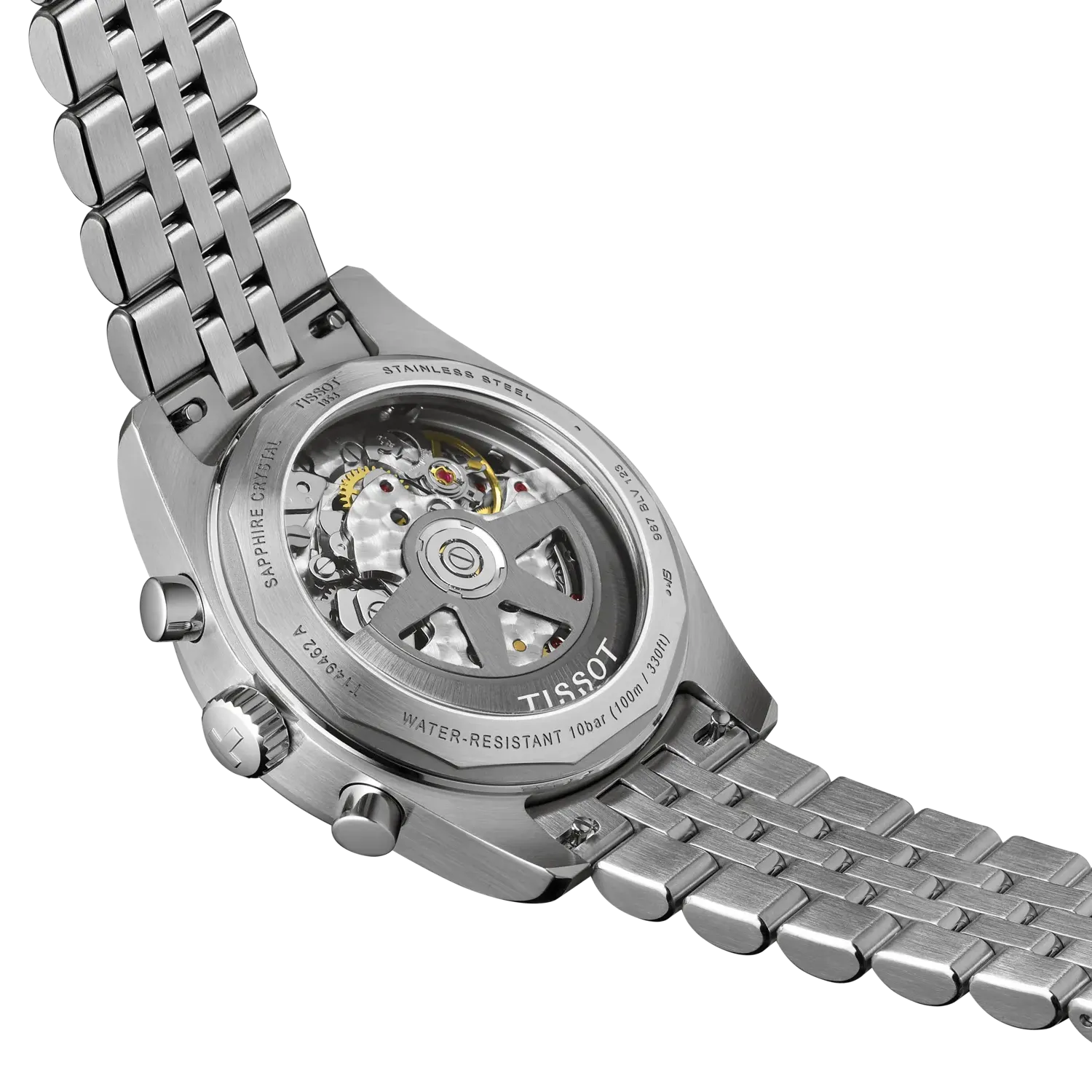 TISSOT PR516 MECHANICAL CHRONOGRAPH WHITE & BLUE ON BRACELET