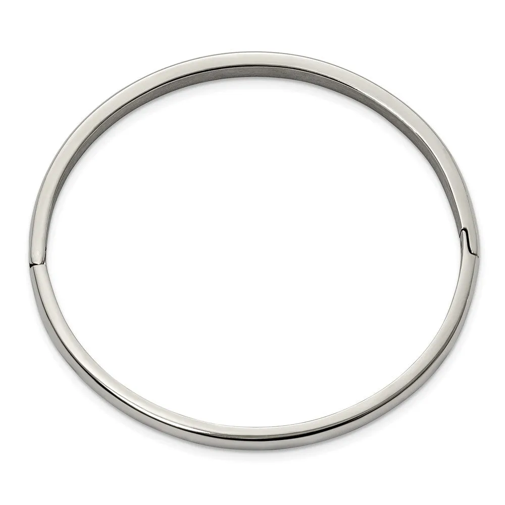 Titanium Polished 5mm Hinged Bangle