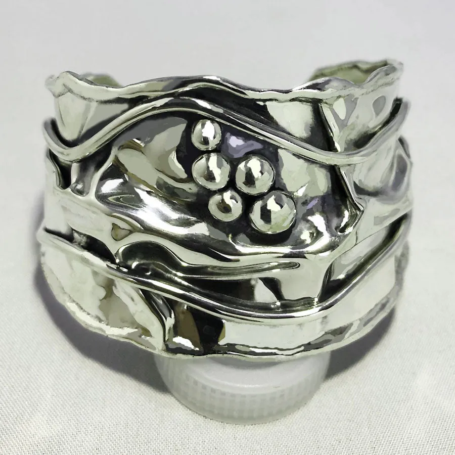 Trailing Bubbles Sterling Silver Cuff Bracelet