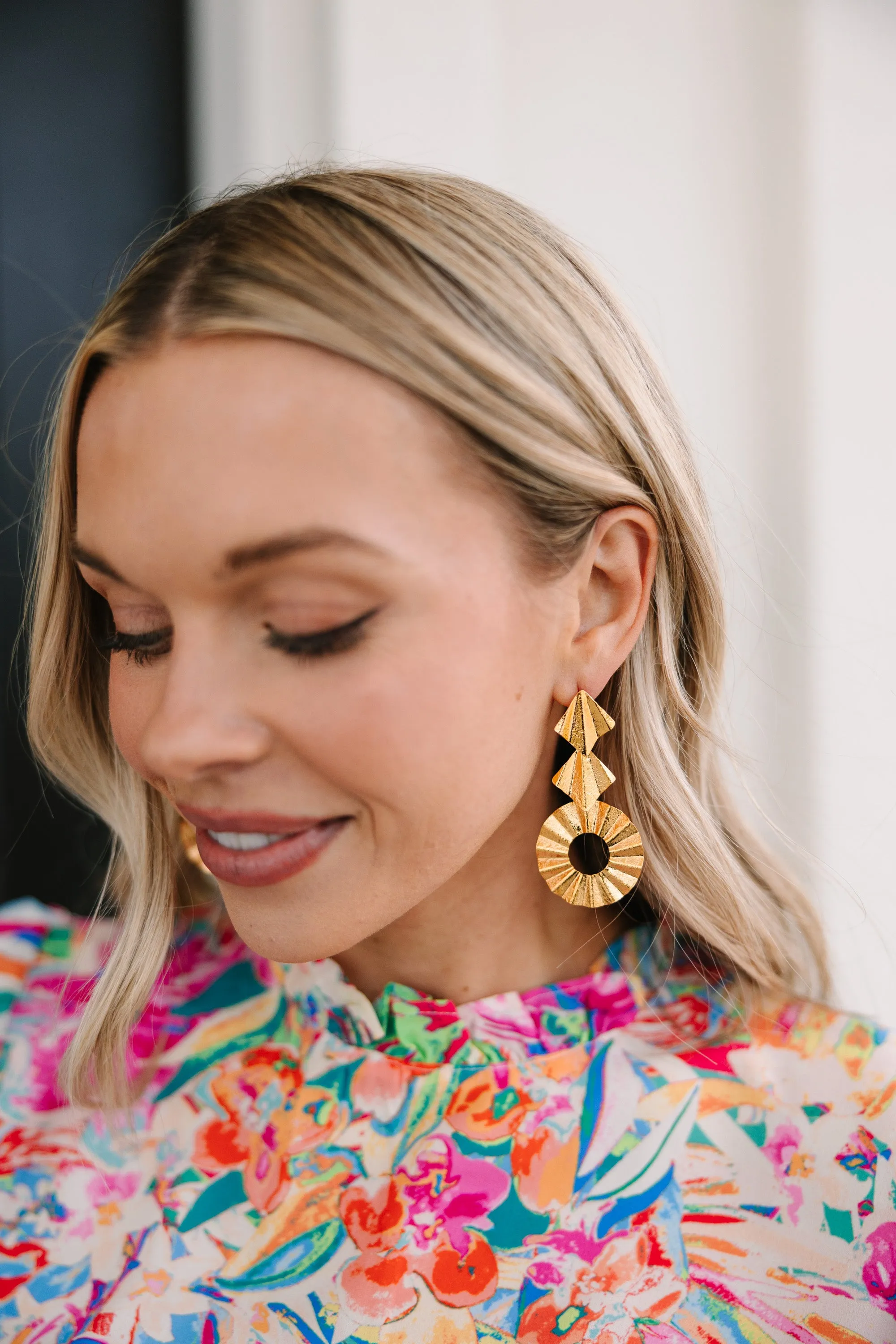 Treasure Jewels: Triple Ivy Gold Drop Earrings