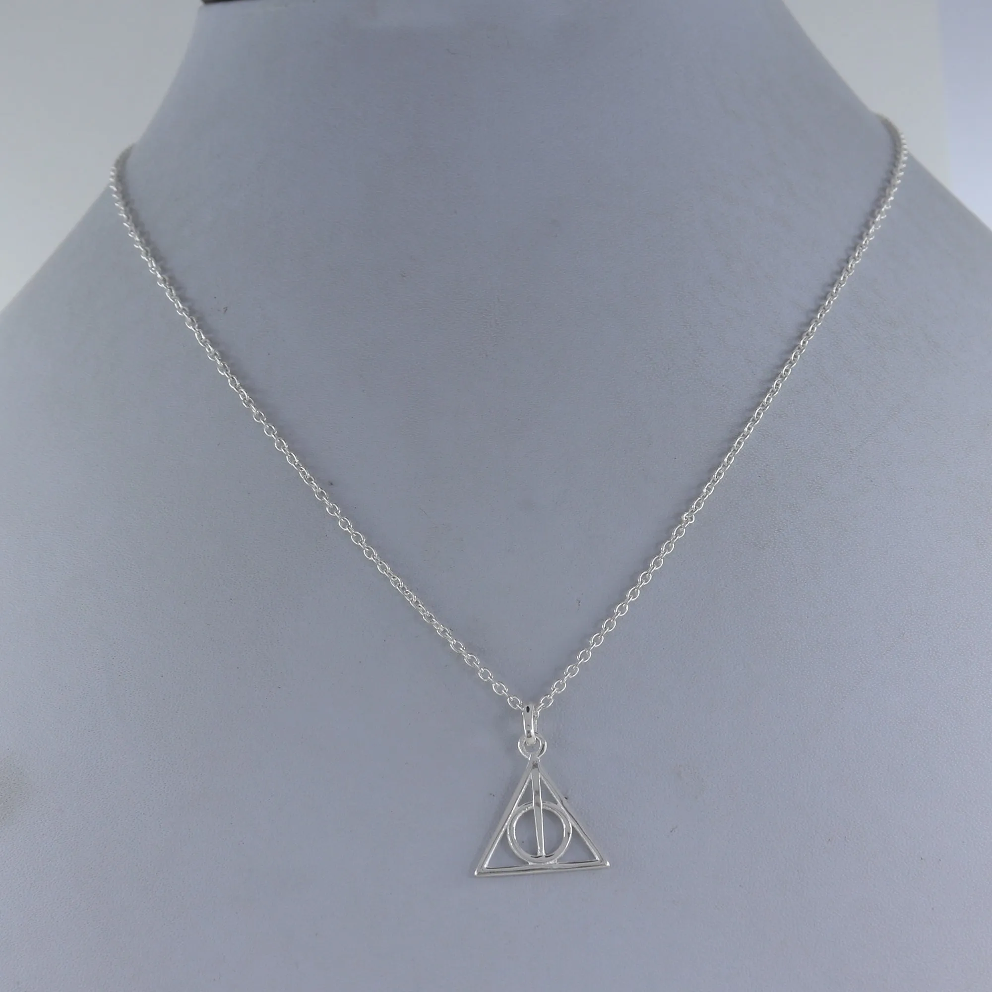 Triangle Shape Sterling Silver Minimalist Necklace For Girls