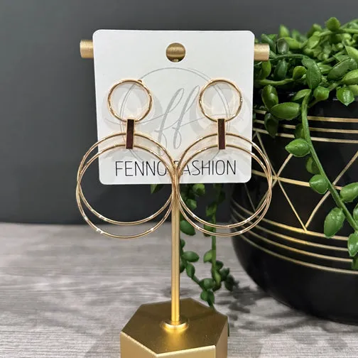 Trio Circle Dangly Post Earrings (GOLD OR SILVER)