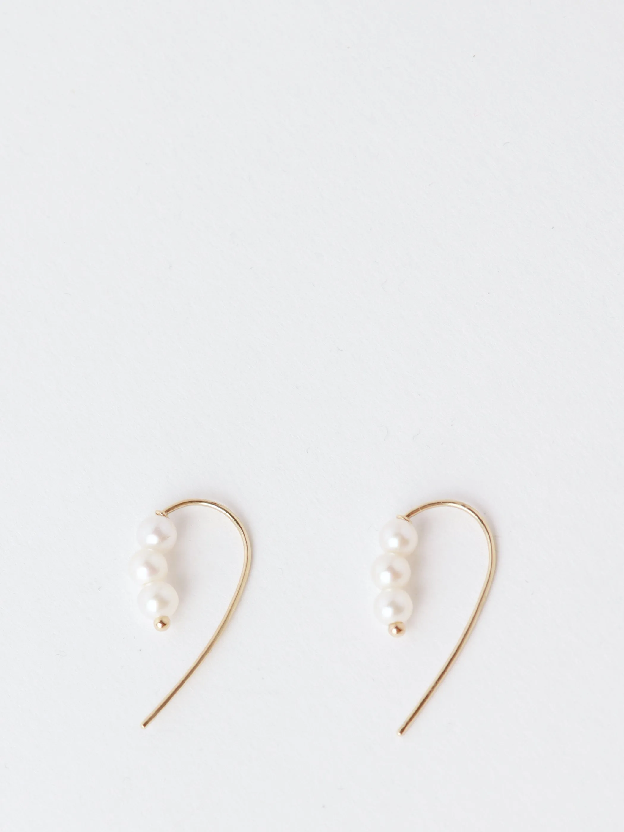 Triple Baby Pearl Hook Earrings