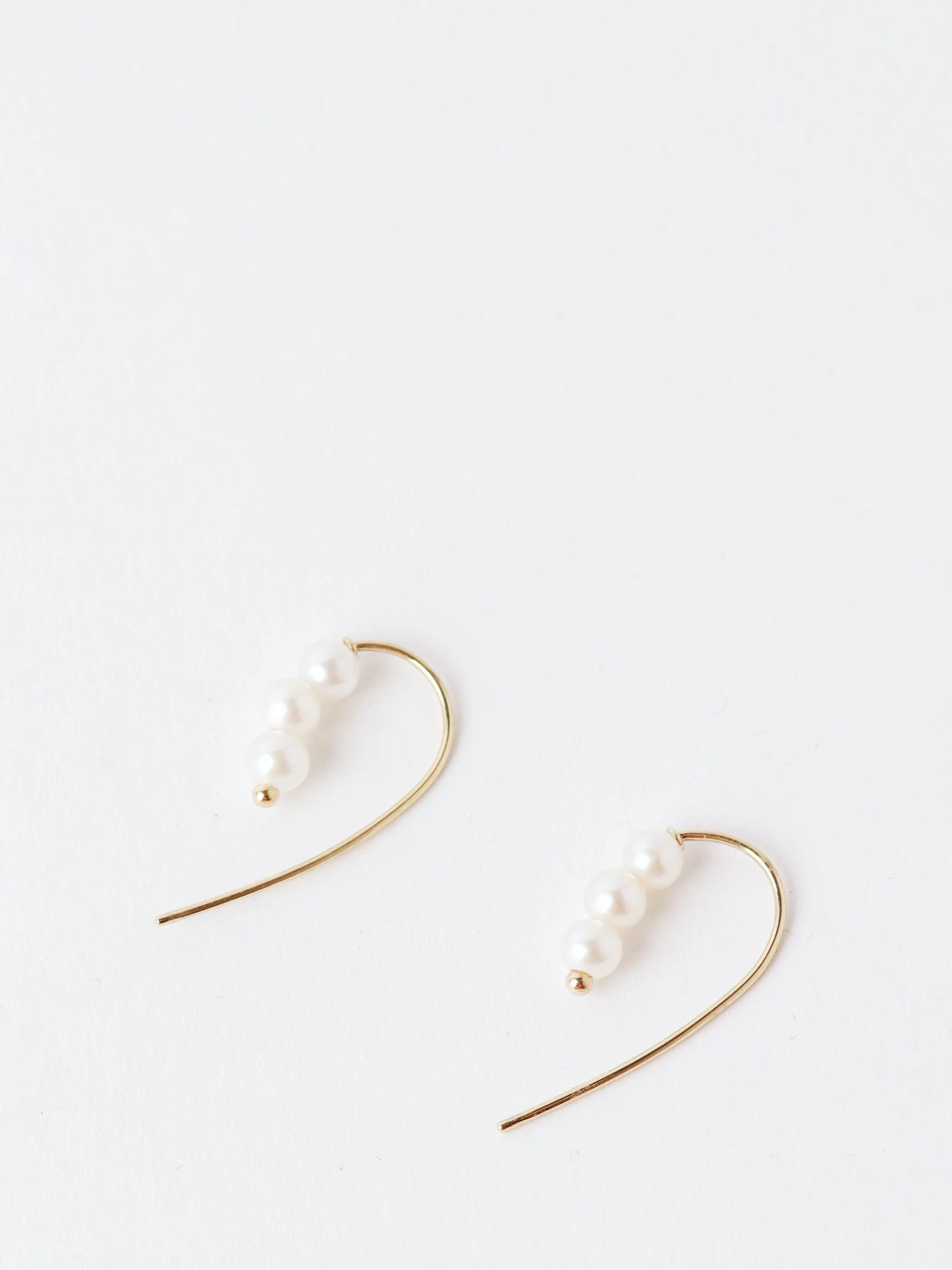 Triple Baby Pearl Hook Earrings