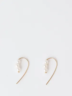 Triple Baby Pearl Hook Earrings