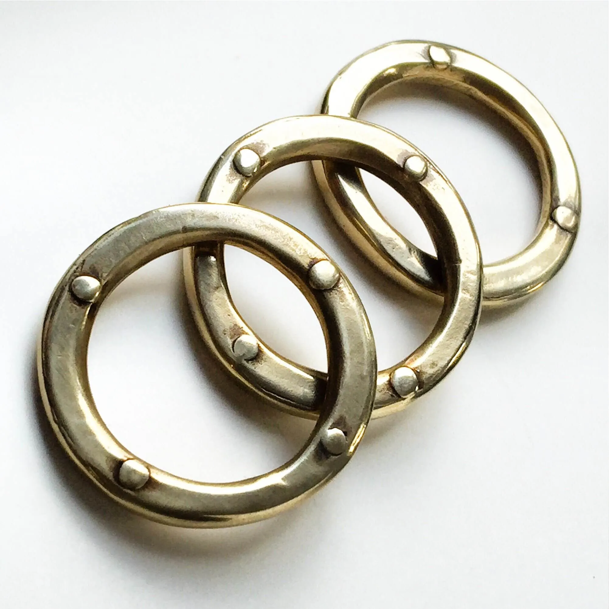 Triple Rivet Stacking Rings Bronze