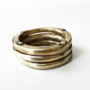 Triple Rivet Stacking Rings Bronze