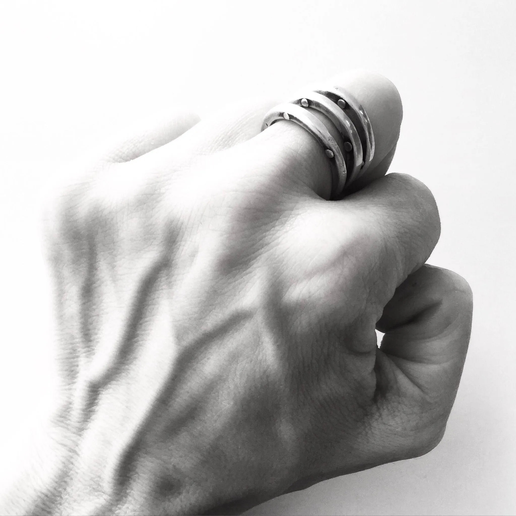 Triple Rivet Stacking Rings Bronze