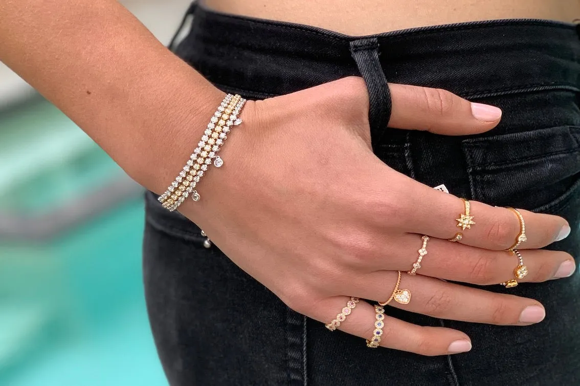 Twist Band With Diamond Heart Charm