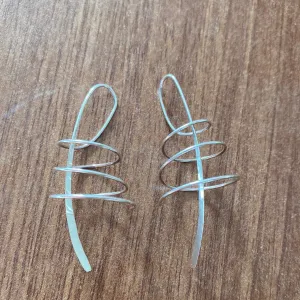 Twist Threader Silver Earrings