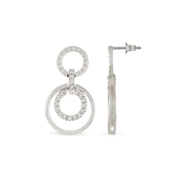 Two-tone Circle 'n Circle Diamond Earrings