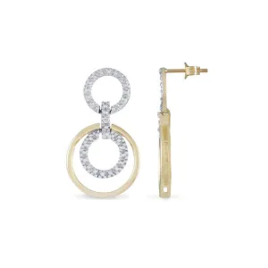 Two-tone Circle 'n Circle Diamond Earrings