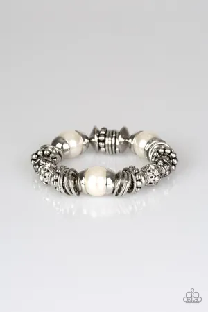 Uptown Tease White Paparazzi Bracelet