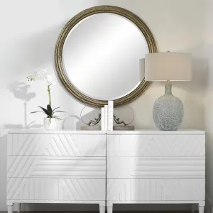 Uttermost Spera Anriqued Gold Iron Round Mirror