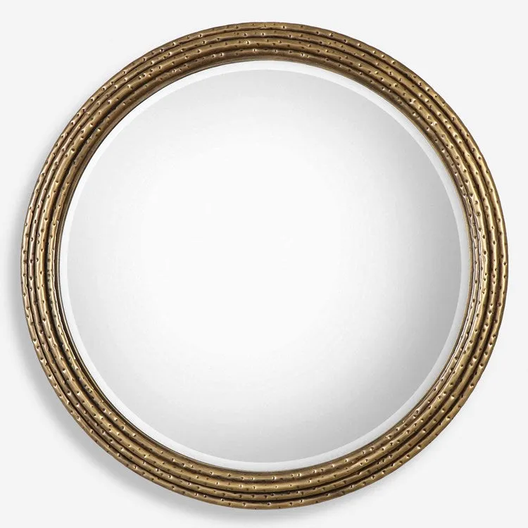 Uttermost Spera Anriqued Gold Iron Round Mirror
