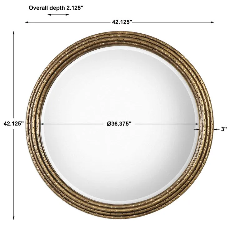 Uttermost Spera Anriqued Gold Iron Round Mirror