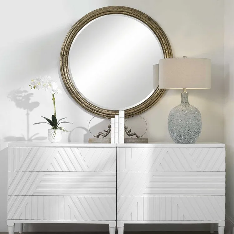 Uttermost Spera Anriqued Gold Iron Round Mirror