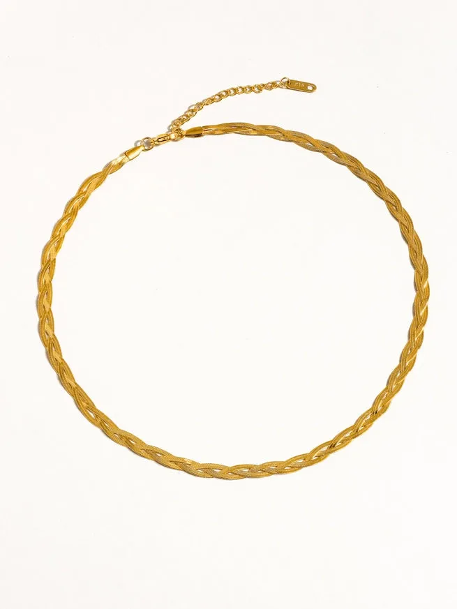 Vedette 18K Gold Braided Snake Chain Necklace