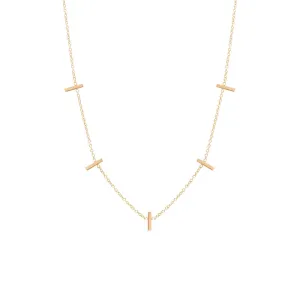 Vertical Bar Necklace in Yellow Gold