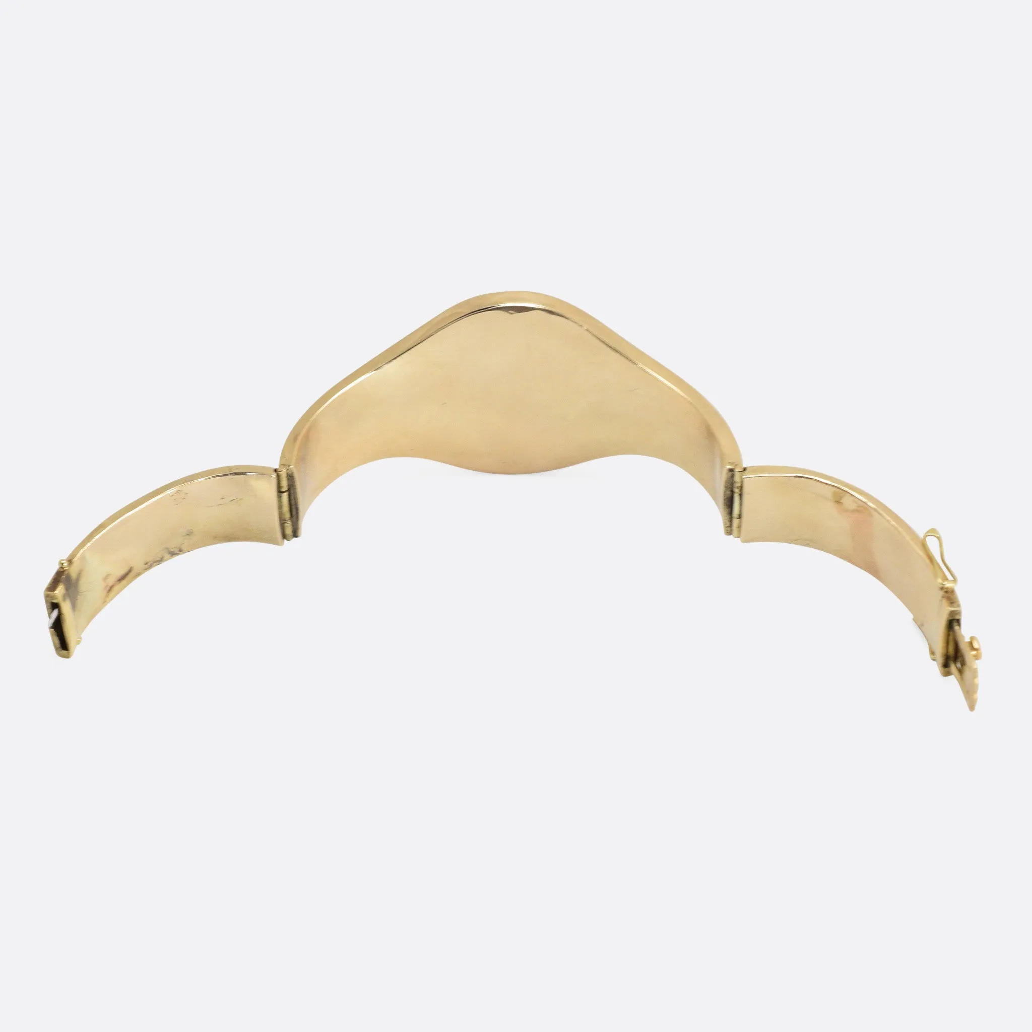 Victorian 15k Gold Scottish Agate Bangle