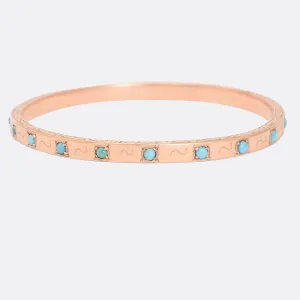 Victorian Rose Gold Turquoise Child's Bangle