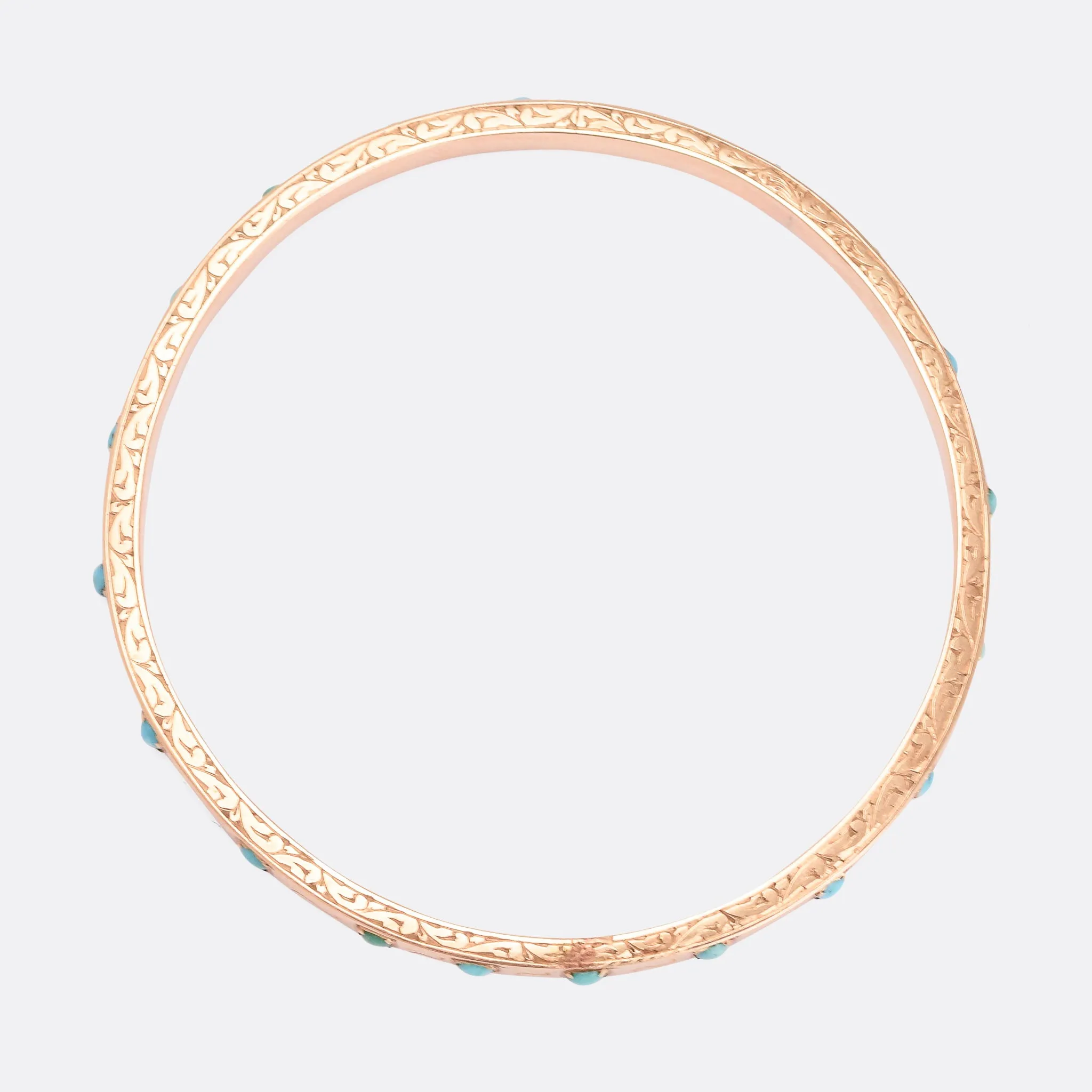 Victorian Rose Gold Turquoise Child's Bangle