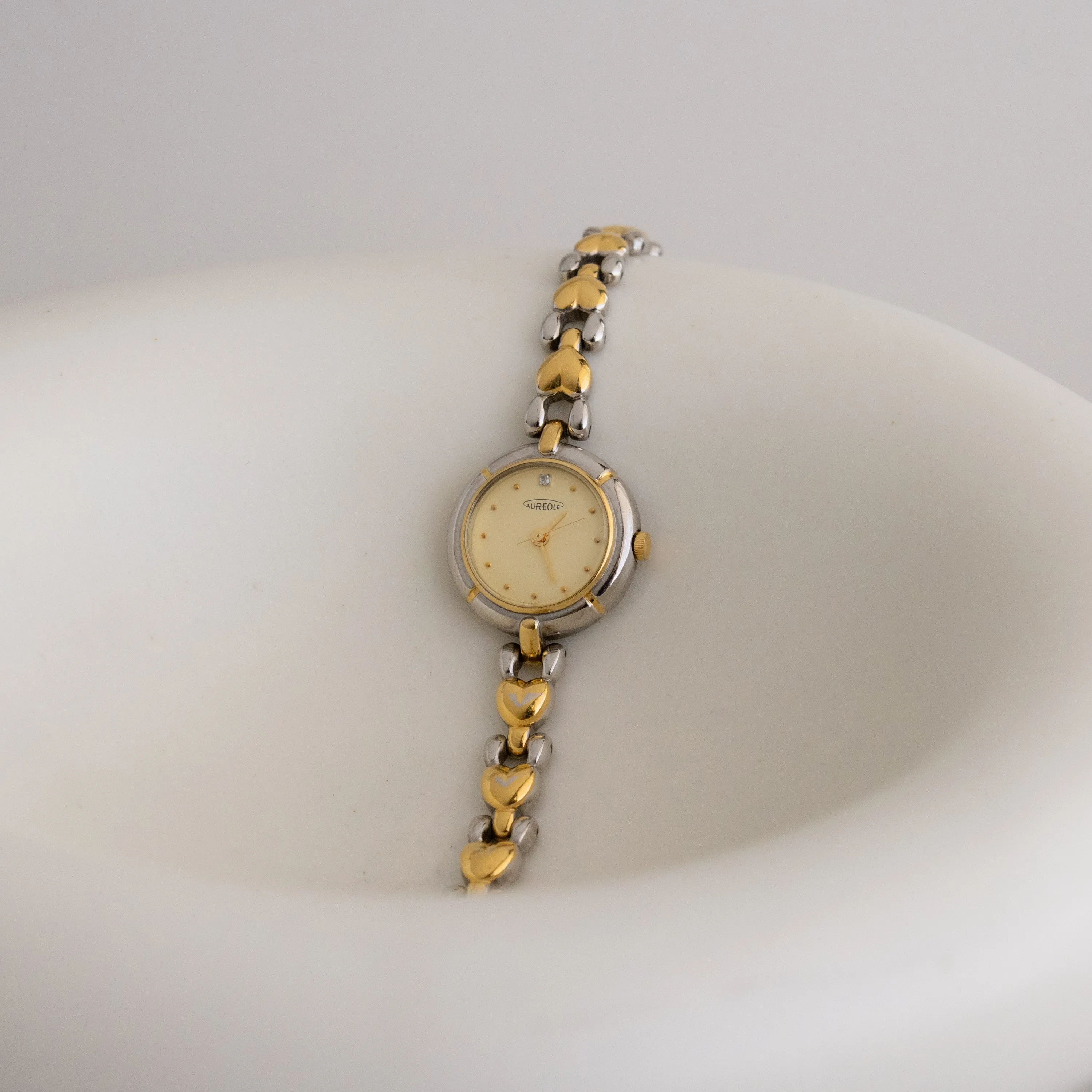 Vintage Aureole Swiss Heart Two Tone Watch