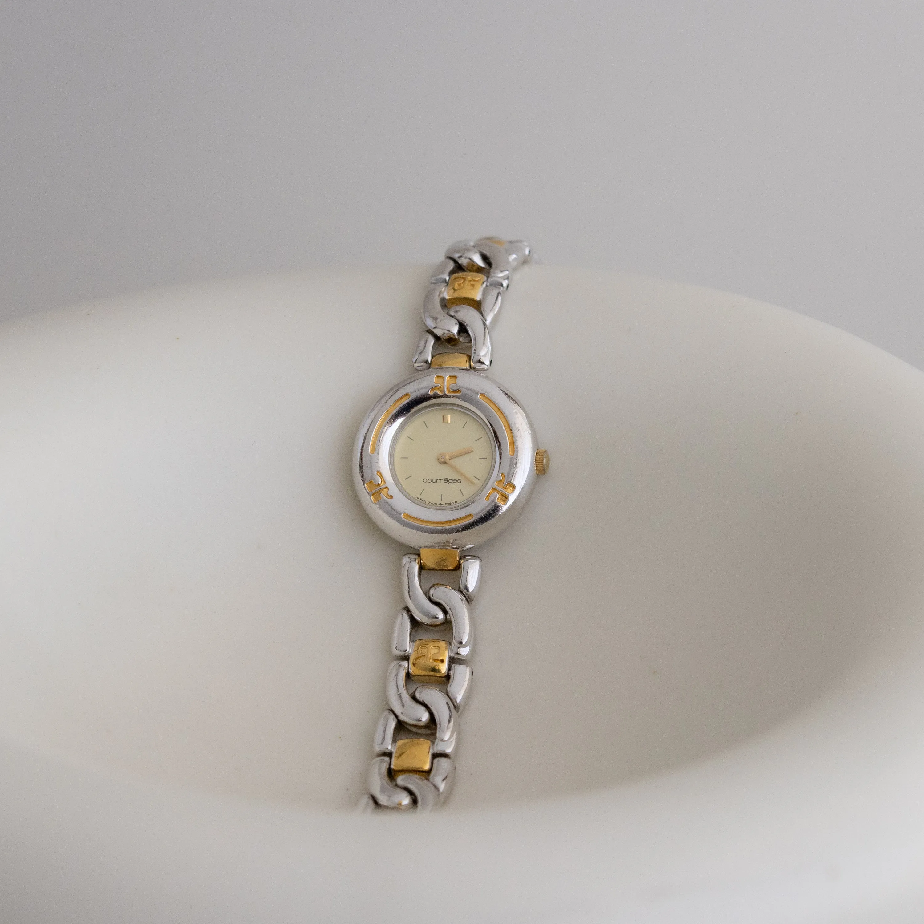 Vintage Courreges Linked Two Tone Watch