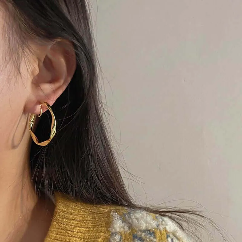 Vintage Geometric Silver Earrings