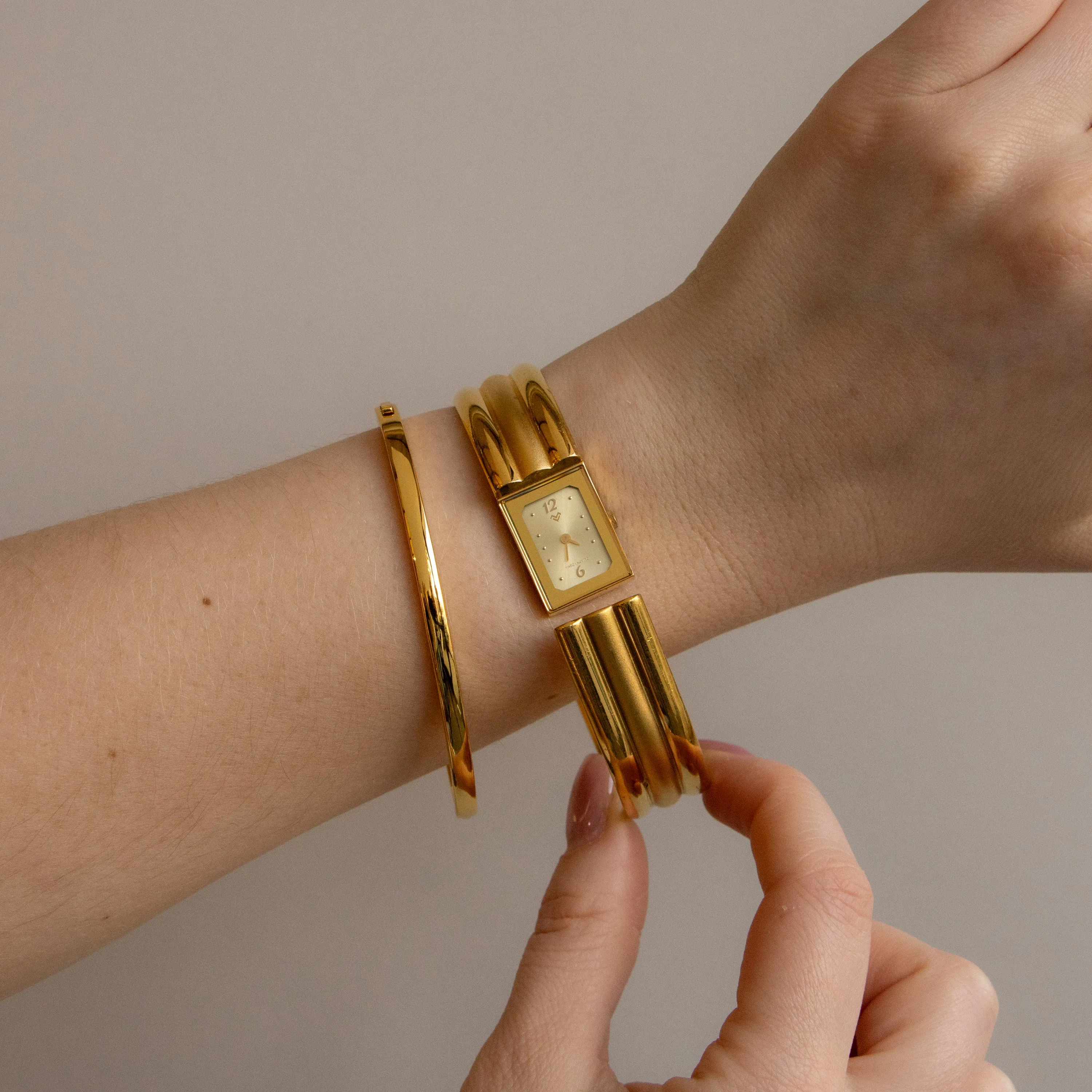 Vintage Mario Valentino Cuff Gold Watch