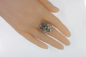Vintage Navajo Bald Eagle Sterling Silver Ring By Les Holden SZ 9.50