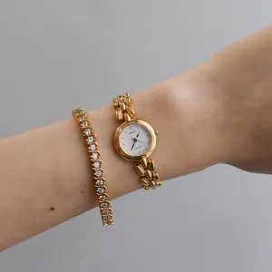 Vintage Seiko Tissé Round Gold Watch