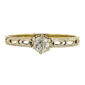 Vintage Solitaire Diamond Engagement Ring, Old Mine; 0.22ct